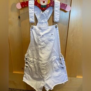 Tractr White Denim Shortalls